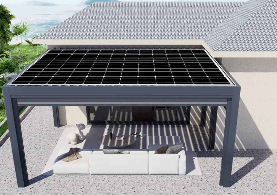 Hotel management and solar specialists reviewing rooftop energy performance plans